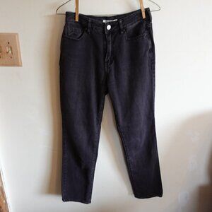 𝅺pacsun Mom Jean Straight Leg Faded Black Gray Women's 25